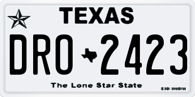 TX license plate DRO2423