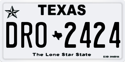 TX license plate DRO2424