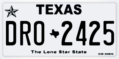 TX license plate DRO2425
