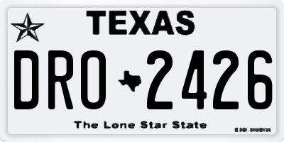 TX license plate DRO2426