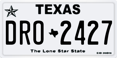 TX license plate DRO2427