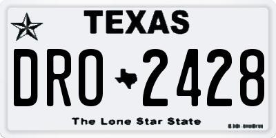 TX license plate DRO2428