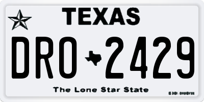 TX license plate DRO2429