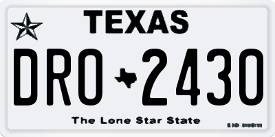 TX license plate DRO2430
