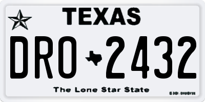 TX license plate DRO2432