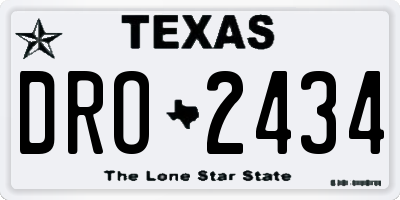 TX license plate DRO2434