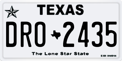 TX license plate DRO2435