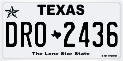 TX license plate DRO2436