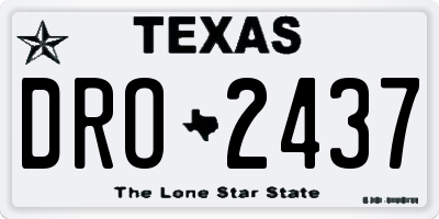 TX license plate DRO2437