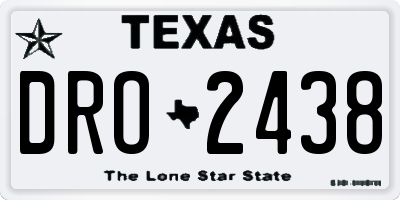 TX license plate DRO2438