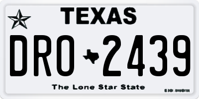 TX license plate DRO2439