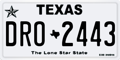 TX license plate DRO2443