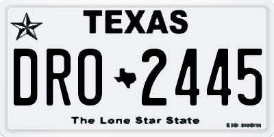 TX license plate DRO2445