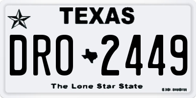 TX license plate DRO2449