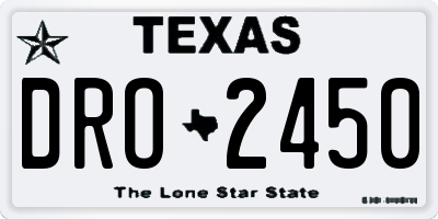 TX license plate DRO2450