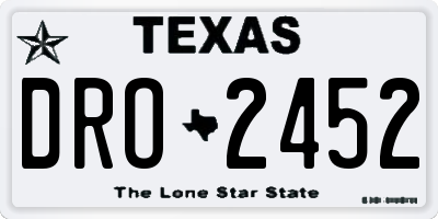 TX license plate DRO2452