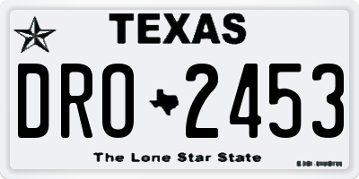 TX license plate DRO2453