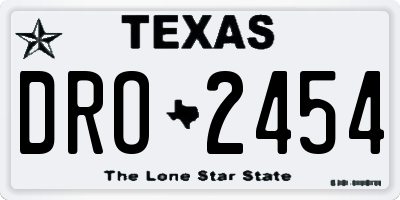 TX license plate DRO2454