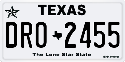 TX license plate DRO2455