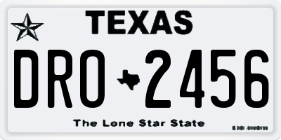 TX license plate DRO2456
