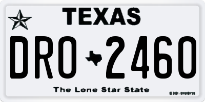 TX license plate DRO2460
