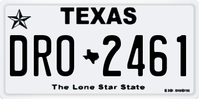 TX license plate DRO2461