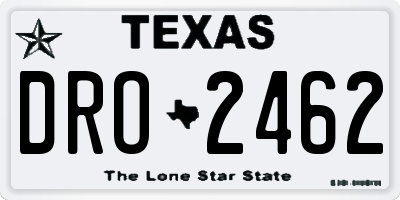 TX license plate DRO2462