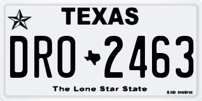 TX license plate DRO2463