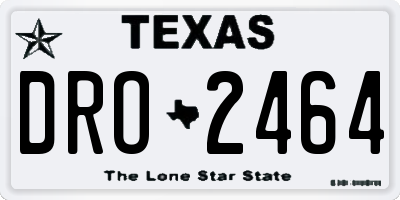 TX license plate DRO2464