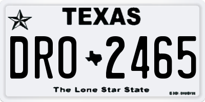 TX license plate DRO2465