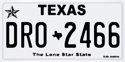 TX license plate DRO2466