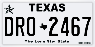 TX license plate DRO2467