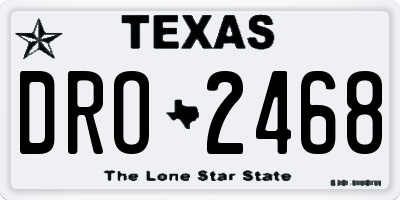TX license plate DRO2468