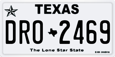 TX license plate DRO2469