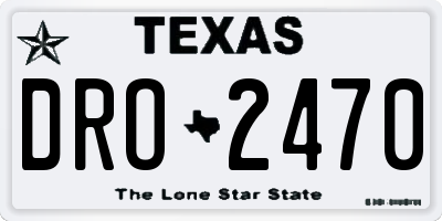 TX license plate DRO2470