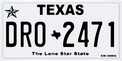 TX license plate DRO2471