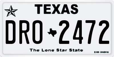TX license plate DRO2472