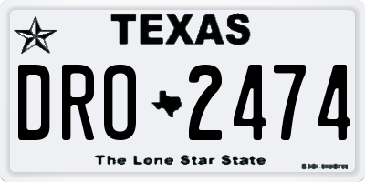 TX license plate DRO2474