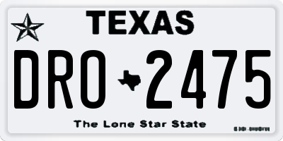 TX license plate DRO2475