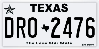 TX license plate DRO2476
