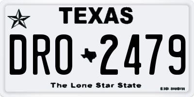 TX license plate DRO2479