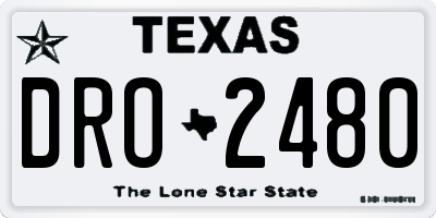 TX license plate DRO2480