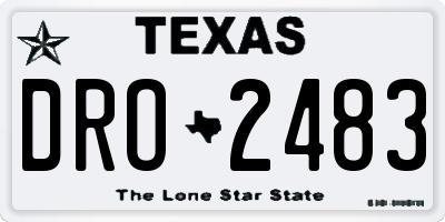 TX license plate DRO2483