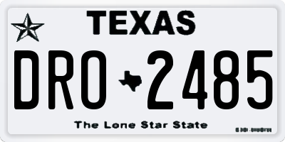 TX license plate DRO2485