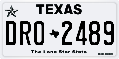 TX license plate DRO2489