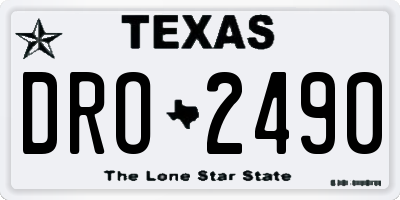 TX license plate DRO2490