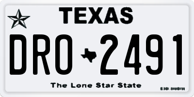 TX license plate DRO2491