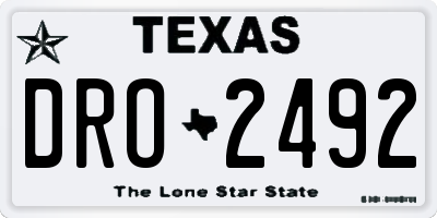 TX license plate DRO2492