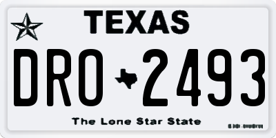 TX license plate DRO2493