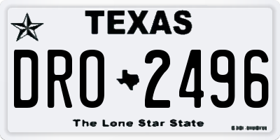 TX license plate DRO2496